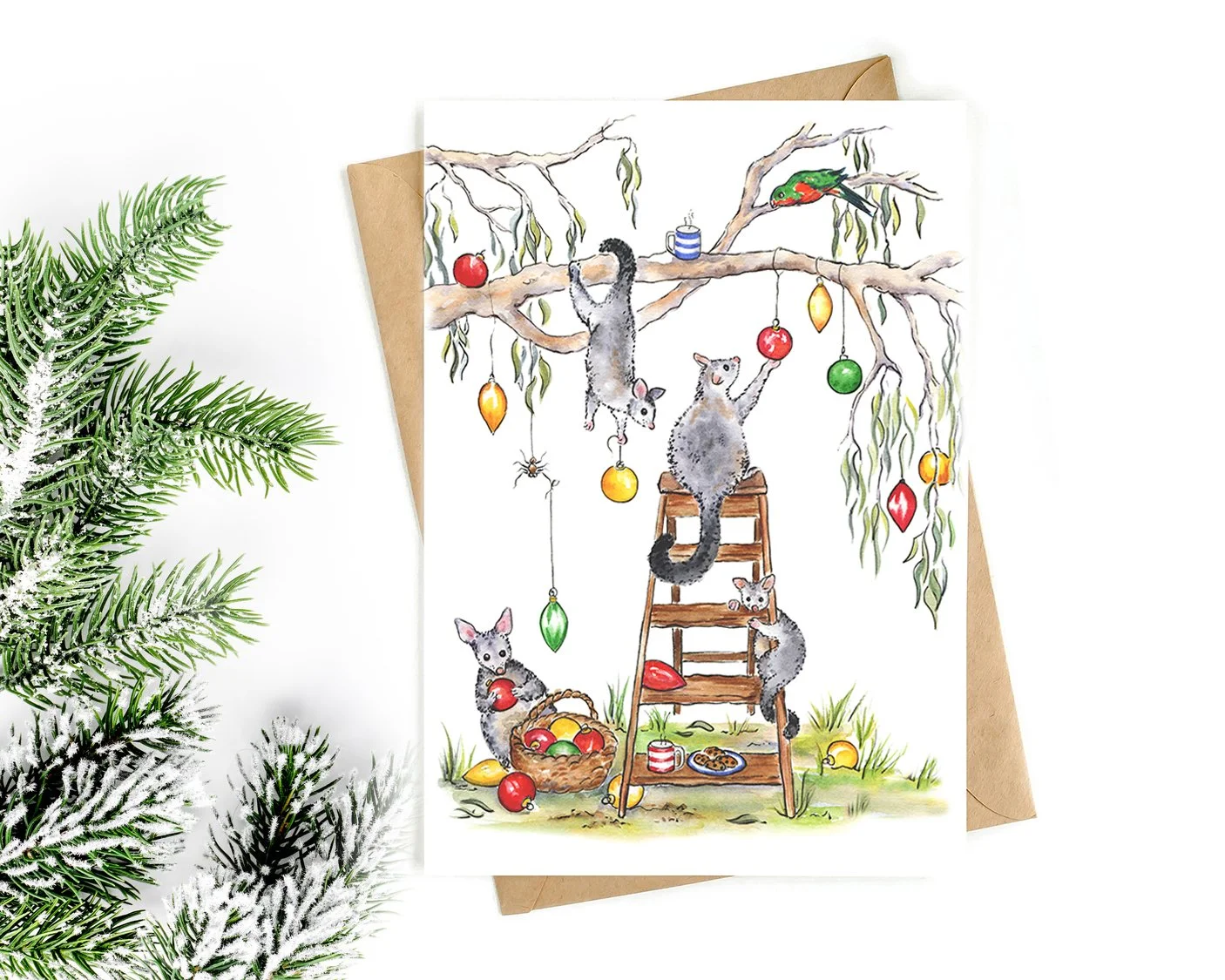 Greeting Card 'Possum Family Christmas'