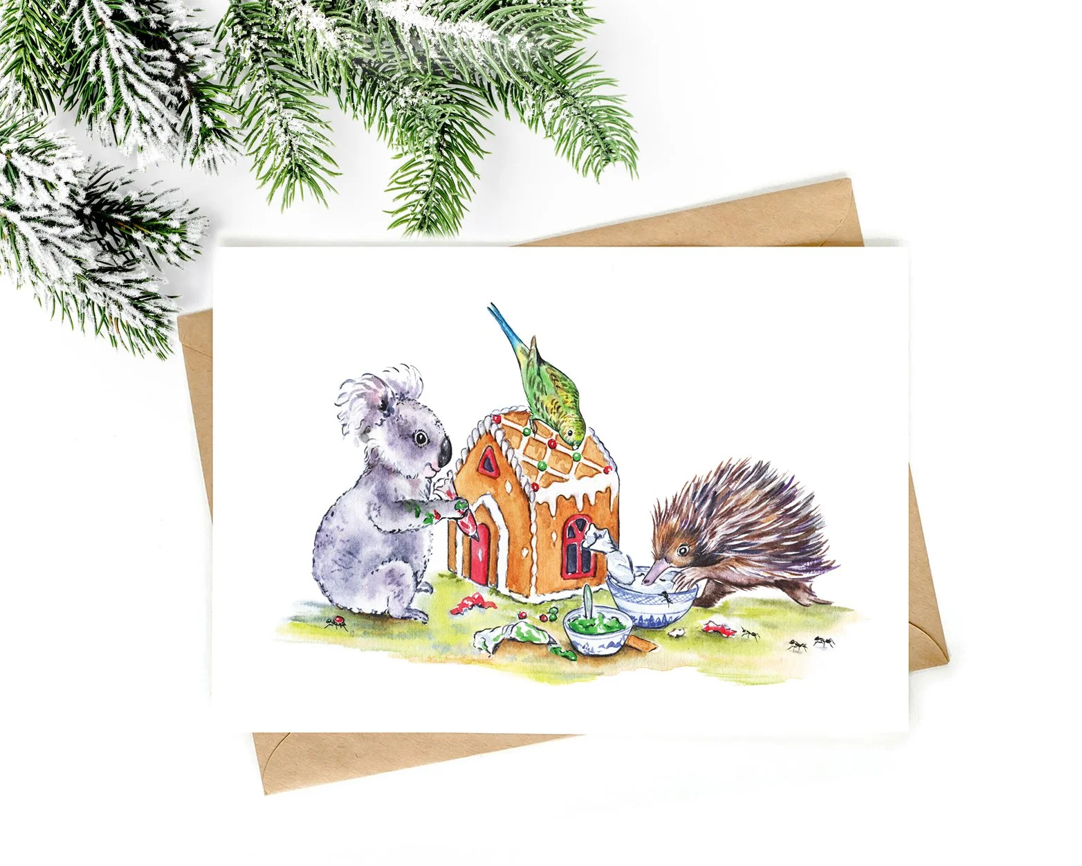 Greeting Card 'Bush Baking' Christmas