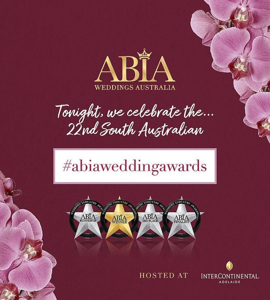 Tonight we get to celebrate our hard work with the best of the South Australian Wedding Industry at the 22nd  SA #abiaweddingawards 
Good luck to all finalists. Just getting to this point is a great achievement 👏👏👏

#weddingawards #trustedsupplier