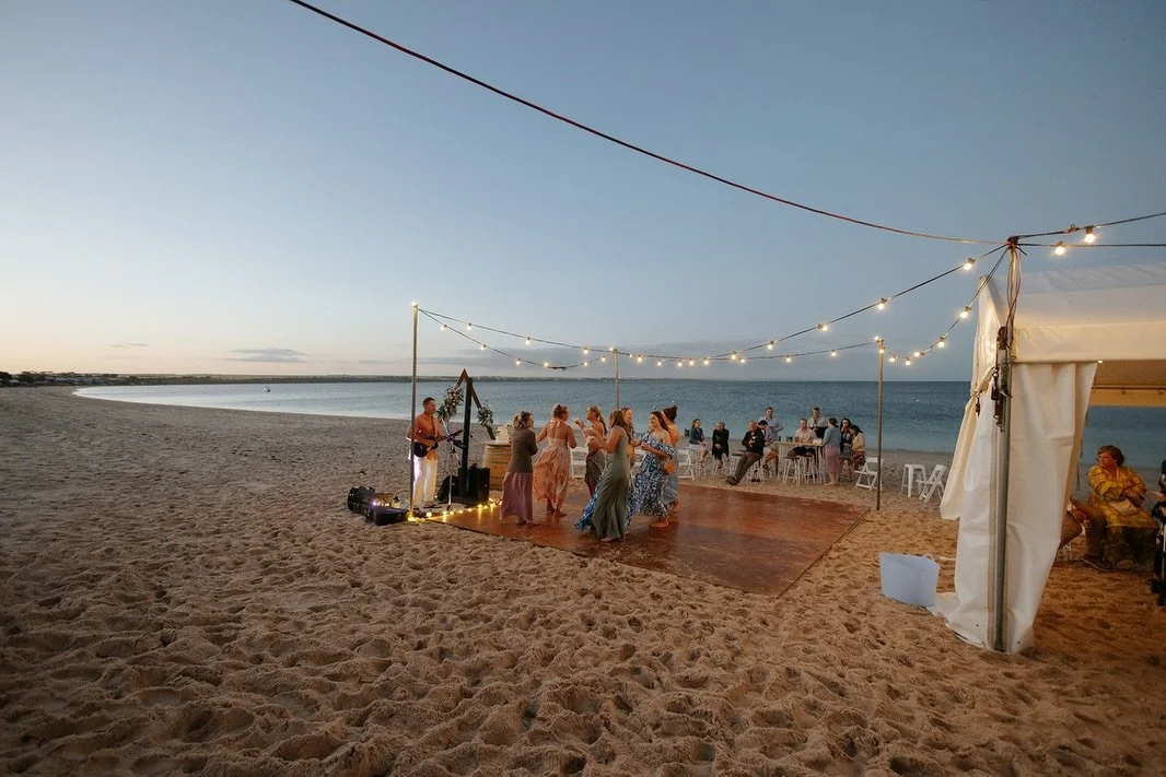 HONESTLY, THIS! 😭😍🥵🔥 Jacinta &amp; Justin&rsquo;s day, held on the beach at Black Point, absolutely lives up to every expectation. Unreal weather, the ultimate beach set up, and @kenzistgeorgephotography there to capture the whole thing.. what mo