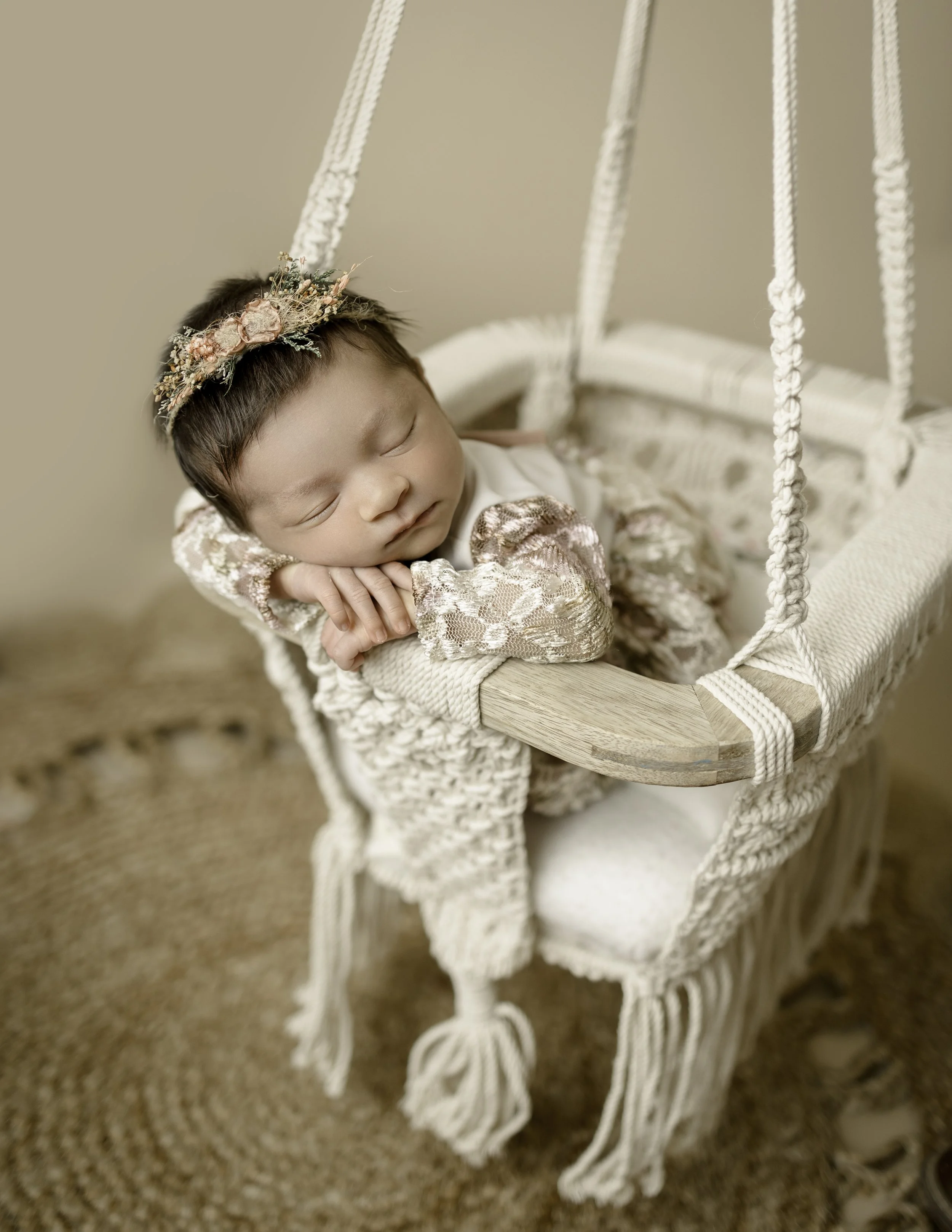 studio newborn photo taken in Sigonella, Sicily