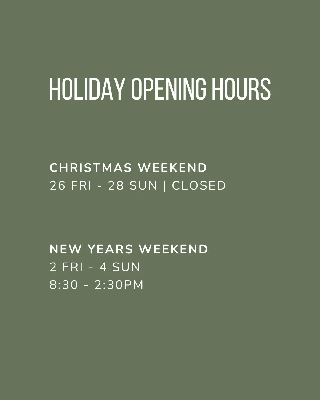 And that&rsquo;s a wrap for us in 2025 🎄

We&rsquo;ll be closed for Christmas, as we truly value family and don&rsquo;t want Gus spending Christmas Day preparing for a weekend in the Farmstore &amp; Kitchen! We also want our amazing staff to enjoy s