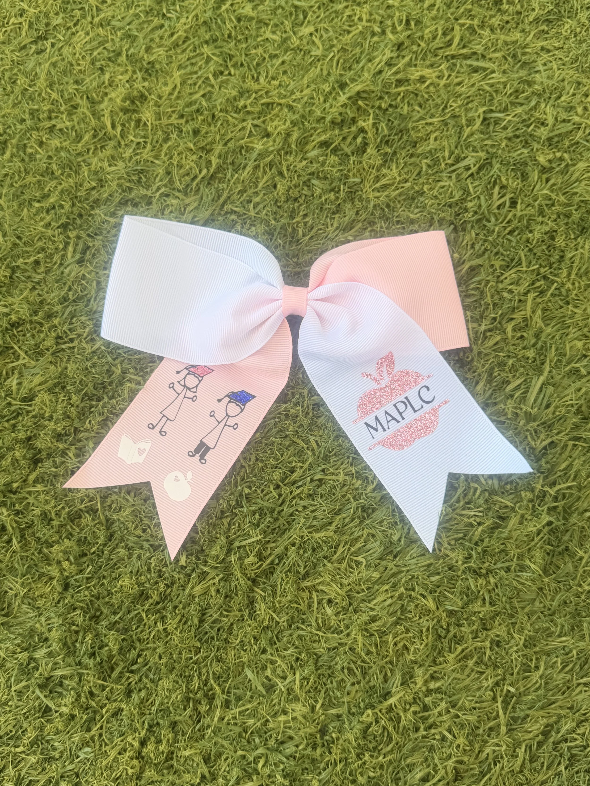 Pink/White School Vibes Bow