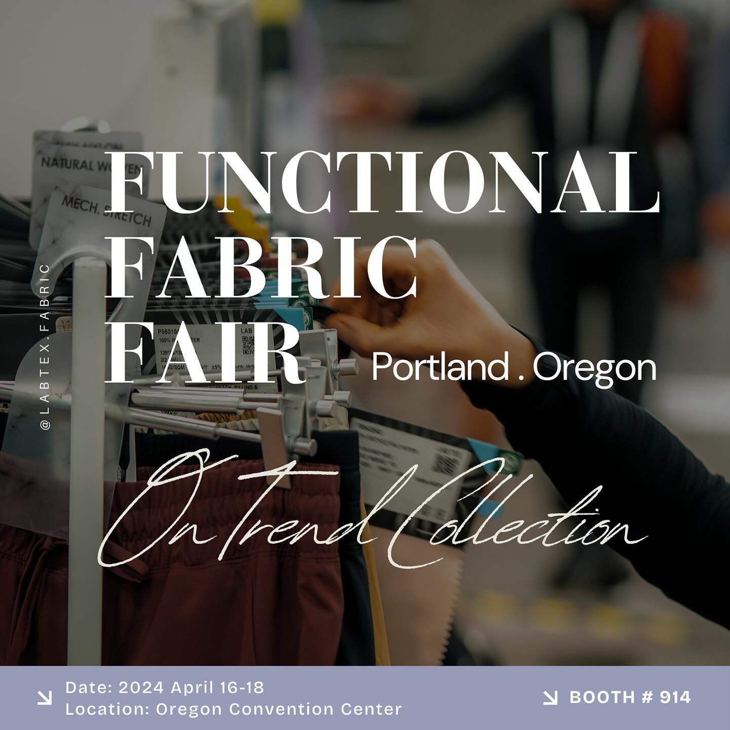 ✨ Exciting News! Functional Fabric Fair is Just Around the Corner! ✨ 
Come and visit us at 📍Booth # 914
.
Latest on trend collections waiting to be discovered!🩷 
🔹UPF / COOL 
🔹BARE-THERE WEIGHT 
🔹TEXTURE BACK
🔹IRRESISTIBLE NYLON 
🔹COMFORT STRE