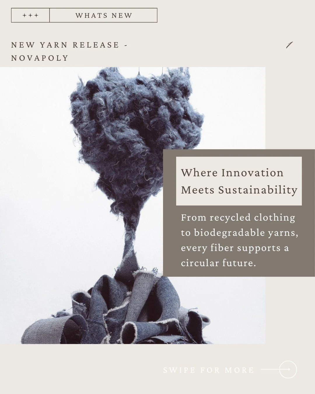 NovaPoly is a next-generation sustainable yarn designed to rethink the future of polyester 🌱
Made from recycled textile waste, it helps reduce reliance on virgin materials while maintaining high performance 💪

What sets NovaPoly apart is its end-of
