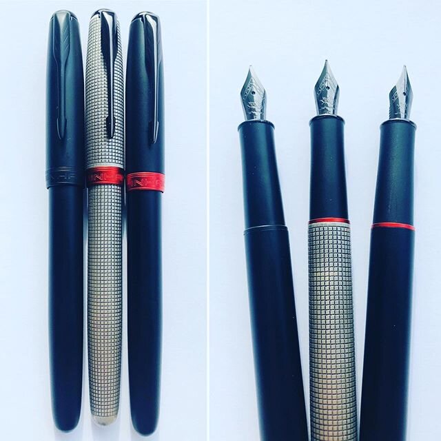 Jinhao 601 MKII fine fountain pens finished in epoxy matt black, black special edition and Cicele. Find them in our eBay store www.ebay.co.uk/str/rosscospens #jinhao #jinhao601 #jinhaofountainpen #fountainpen #fountainpenaddict #epoxymattblack #fount