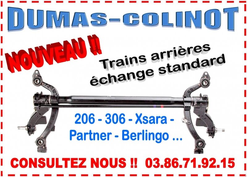 Train arrière pour 206 306 partner berlingo