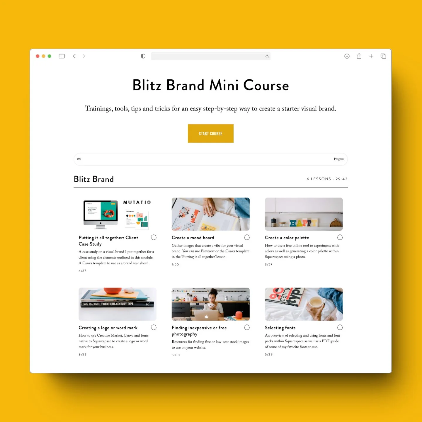 I&rsquo;m working on DIY full website templates which come with course modules on writing your website copy, creating a starter visual brand and marketing your business (hoping to launch first one in the fall.⁠
⁠
In the meantime, I broke off a piece 