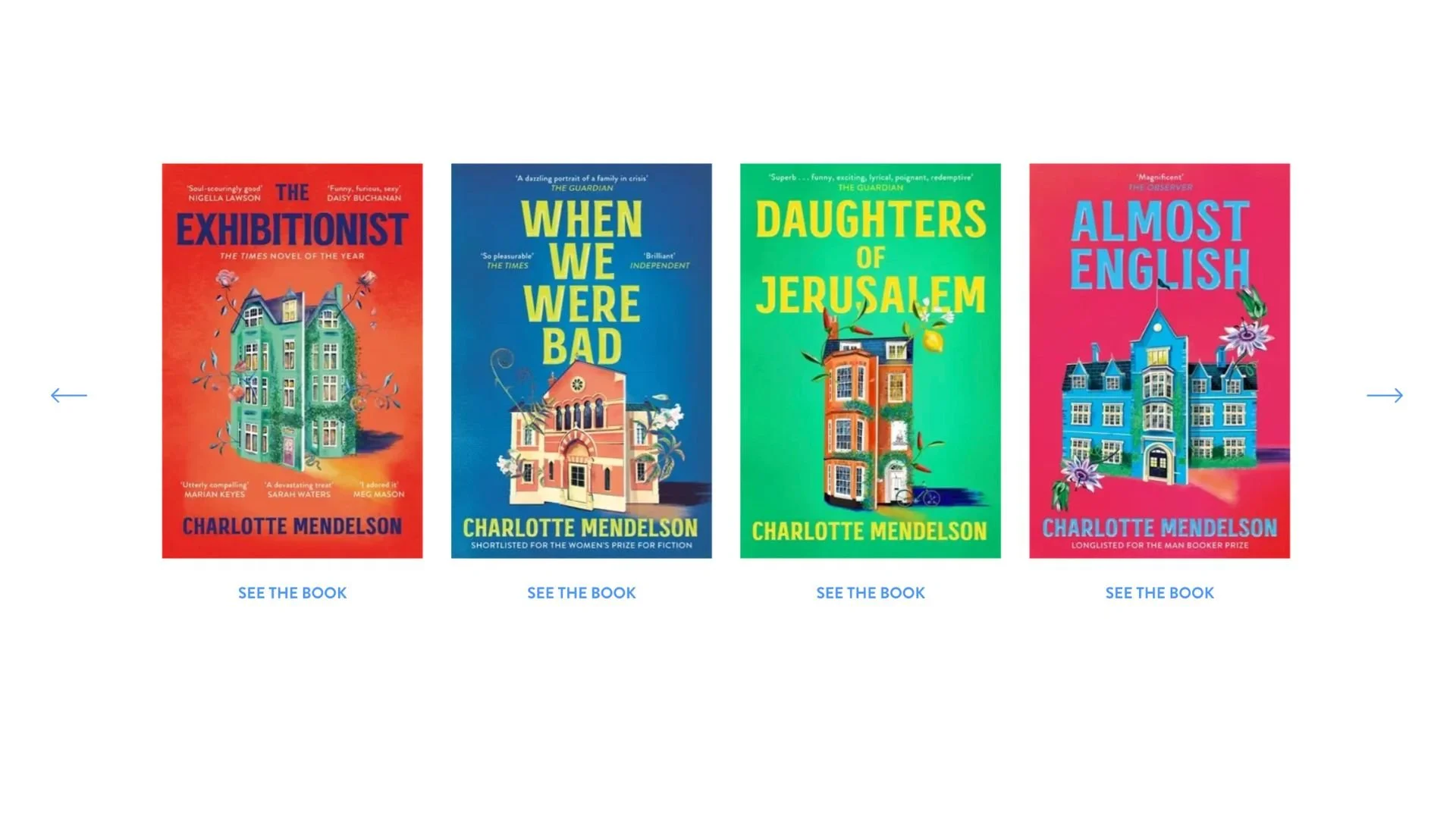 Charlotte Mendelson novel and book carousel