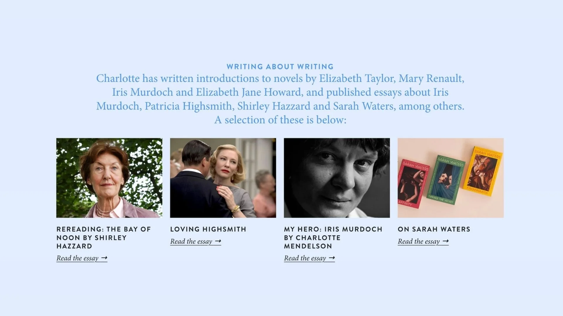 Charlotte Mendelson selected essays