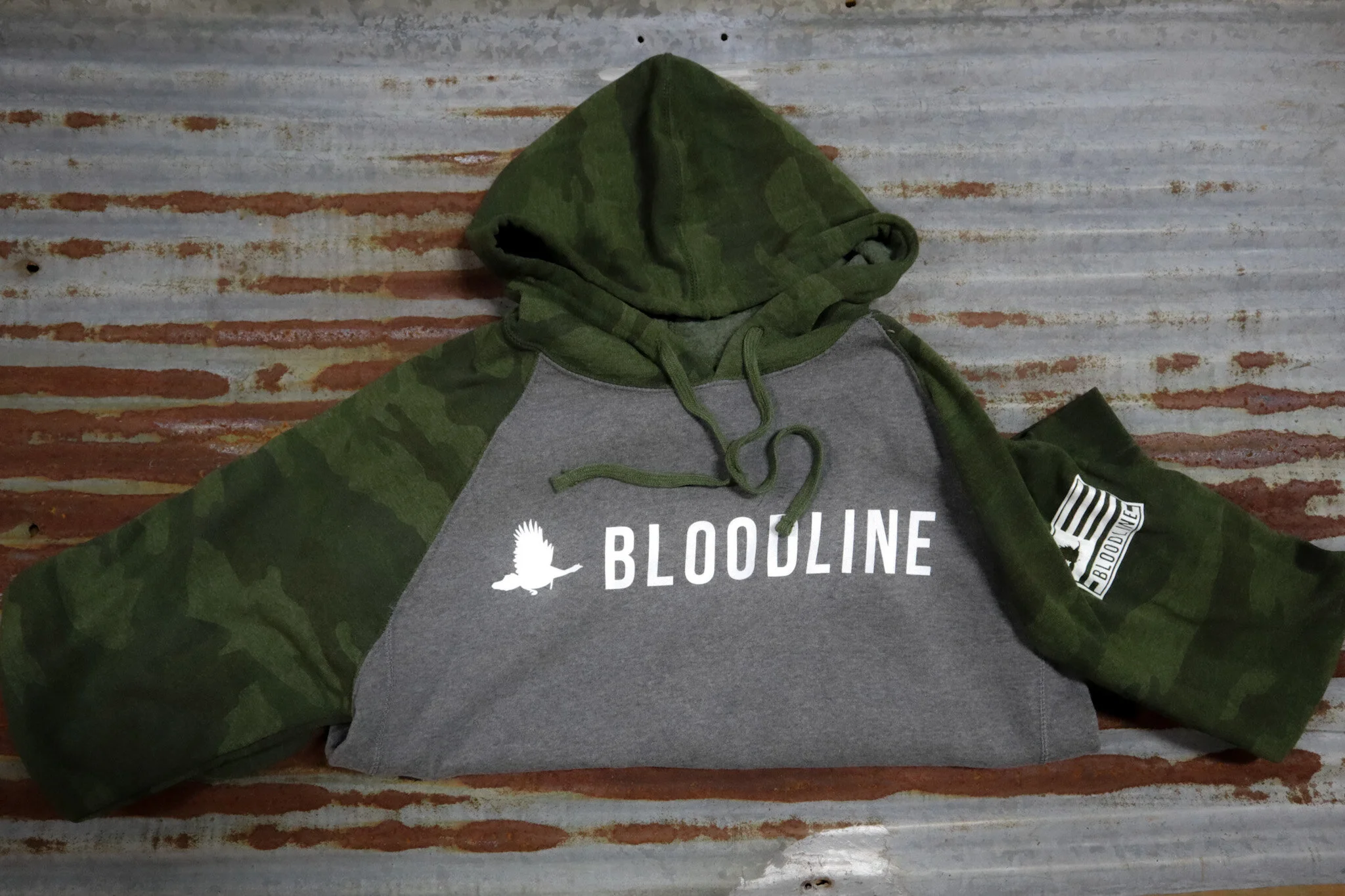 Camo/Heather Midweight Hooded Split Sweatshirt