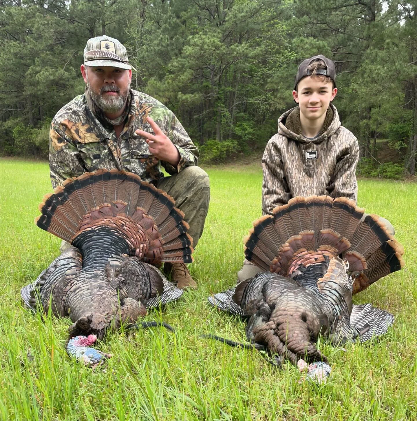 Proud son moment.  When Tobey is able to break away from basketball, he spends his free time calling in birds for his dad.  It just so happened on this day that two birds came in so Tobey was able to get one for himself.  Congrats on a nice double yo