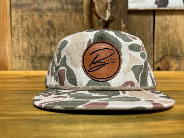 Richardson Harvest Duck Camo Branded B Leather Patch Hat