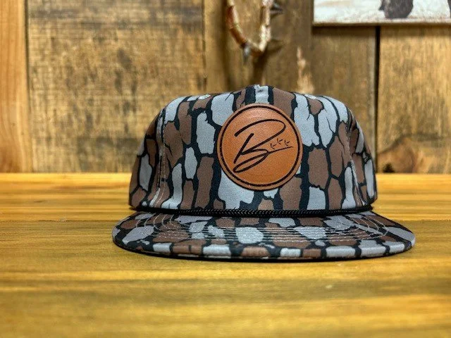 Black Rope Hats Vintage Oak Branded B Leather Patch Hat