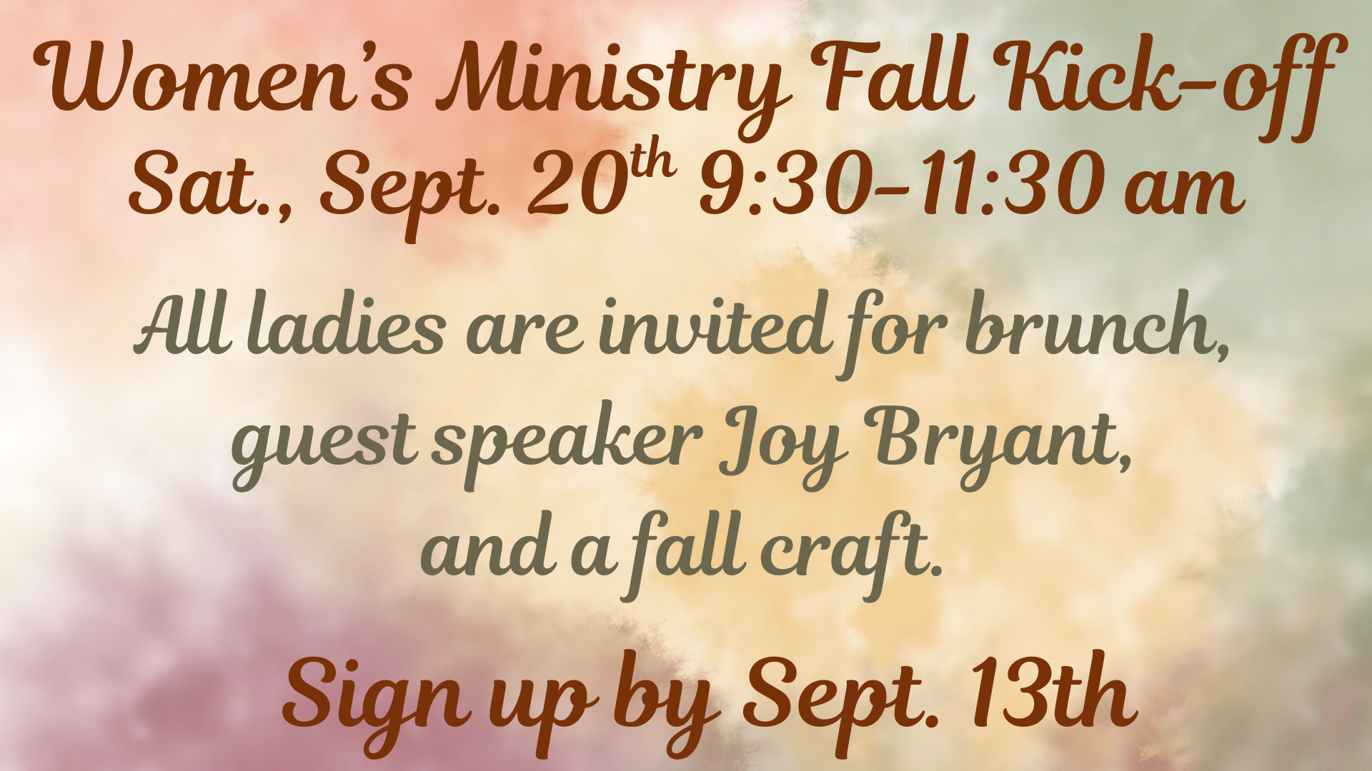 Women's Ministry Fall Kick-off
