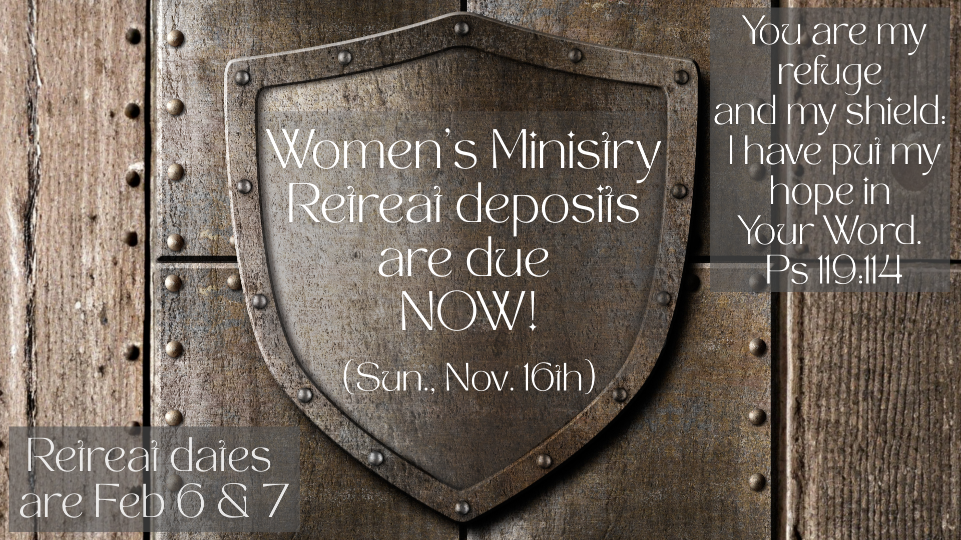Women's Ministry Retreat Update