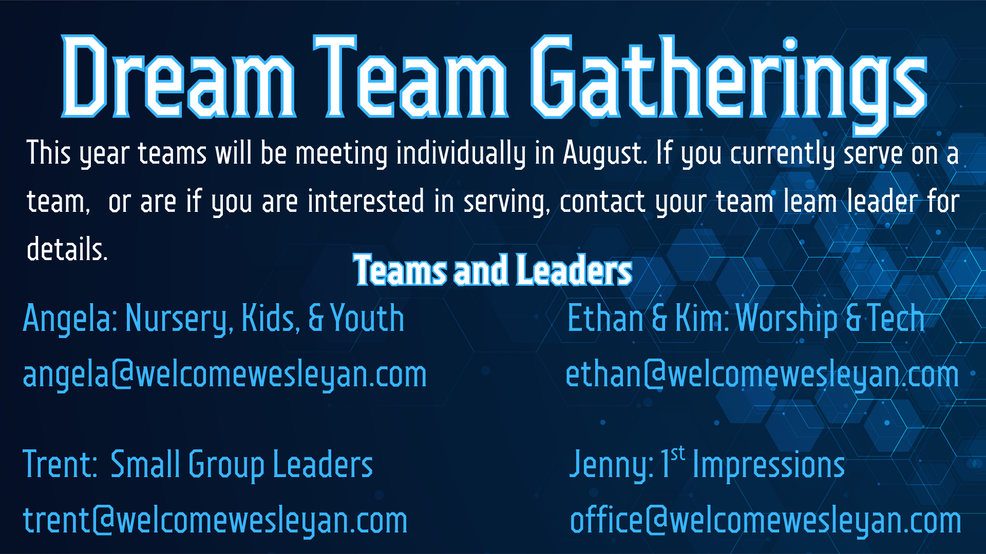 Dream Team Gatherings