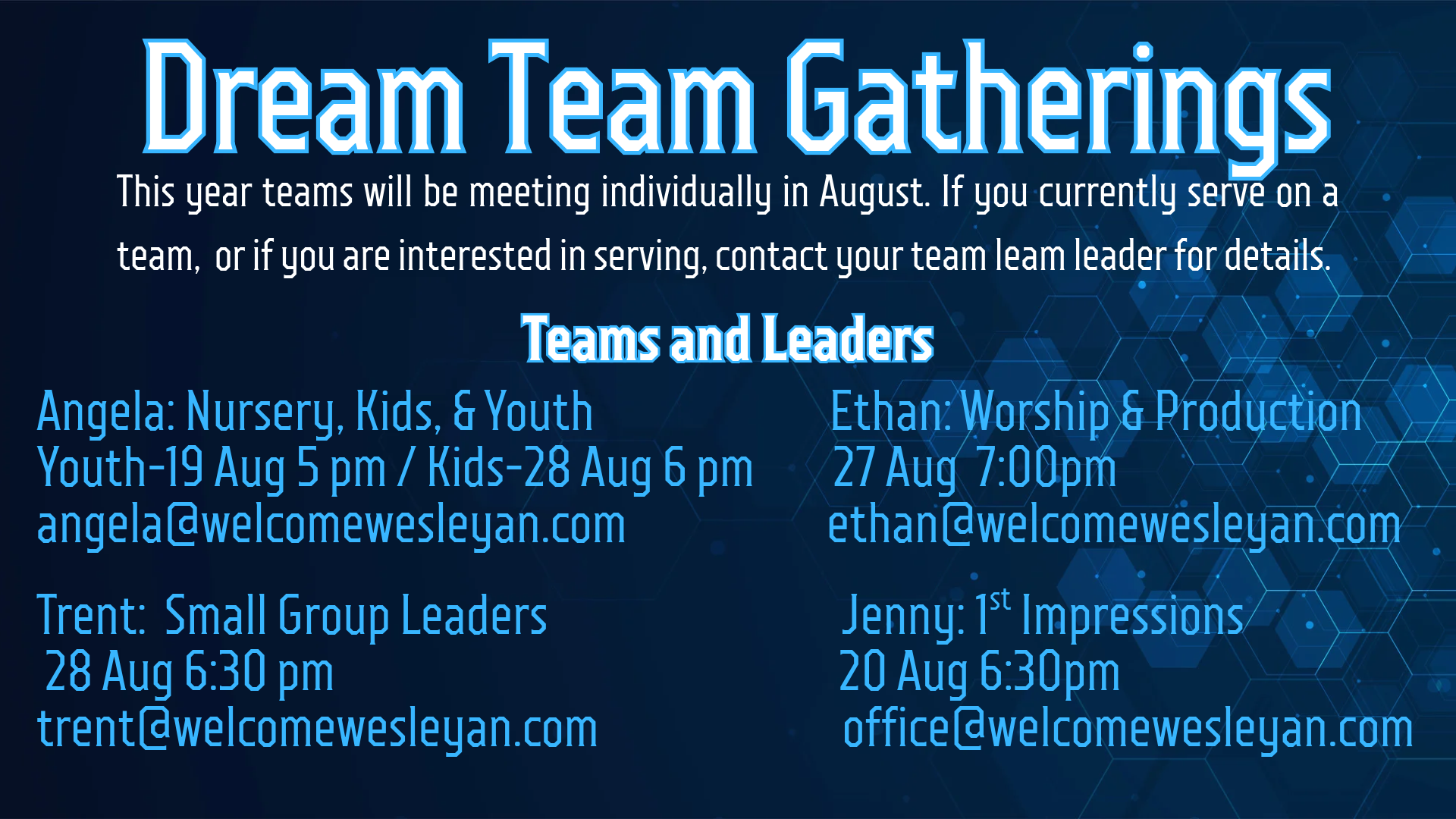 Dream Team Gatherings