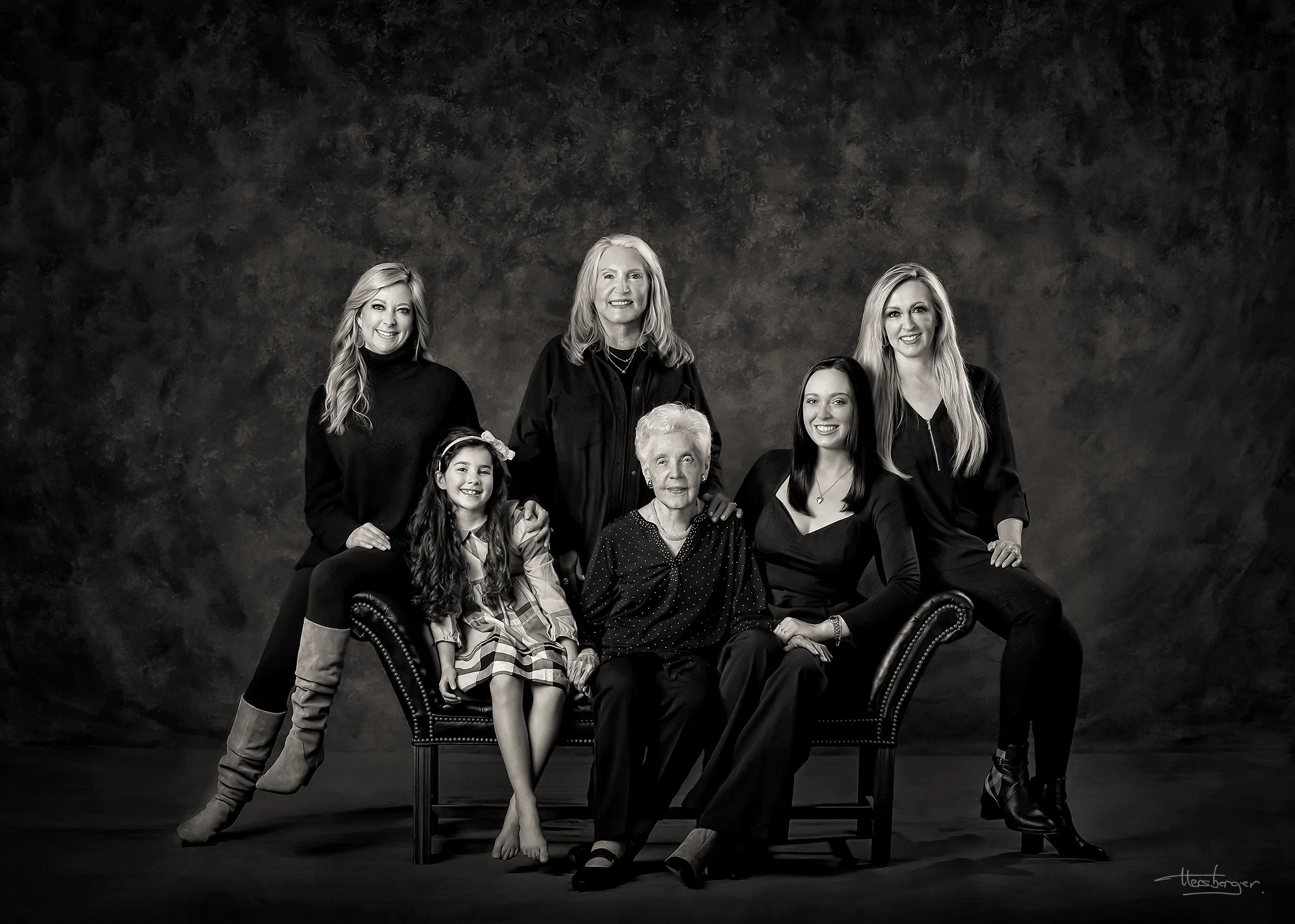 Classical fine art family portrait from a Masterpiece Opus commission, finished in the tradition of European portraiture by Ela and Larry Hersberger