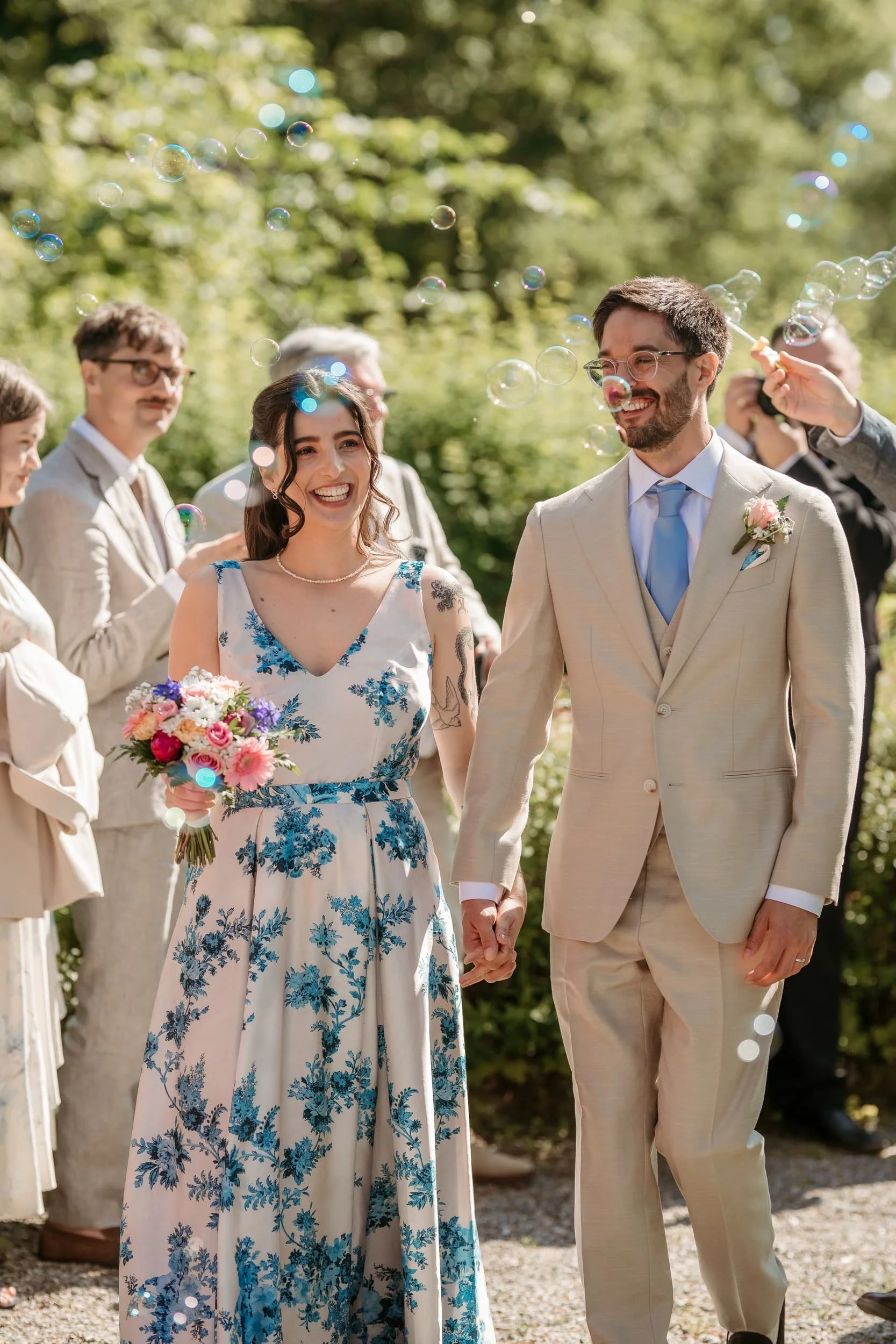 Bride and groom in Stockholm captured by wedding photographer