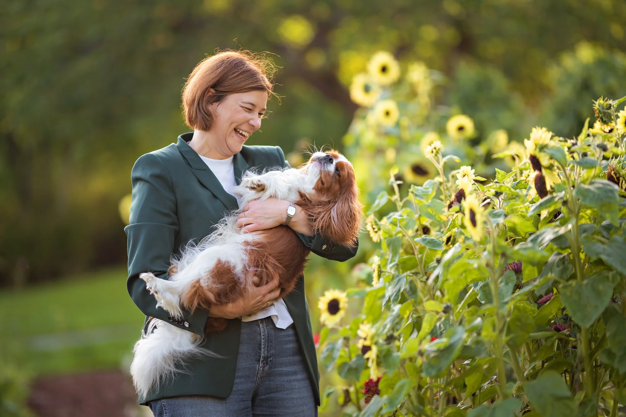 Dog and an owner captured by dog photographer in Stockholm