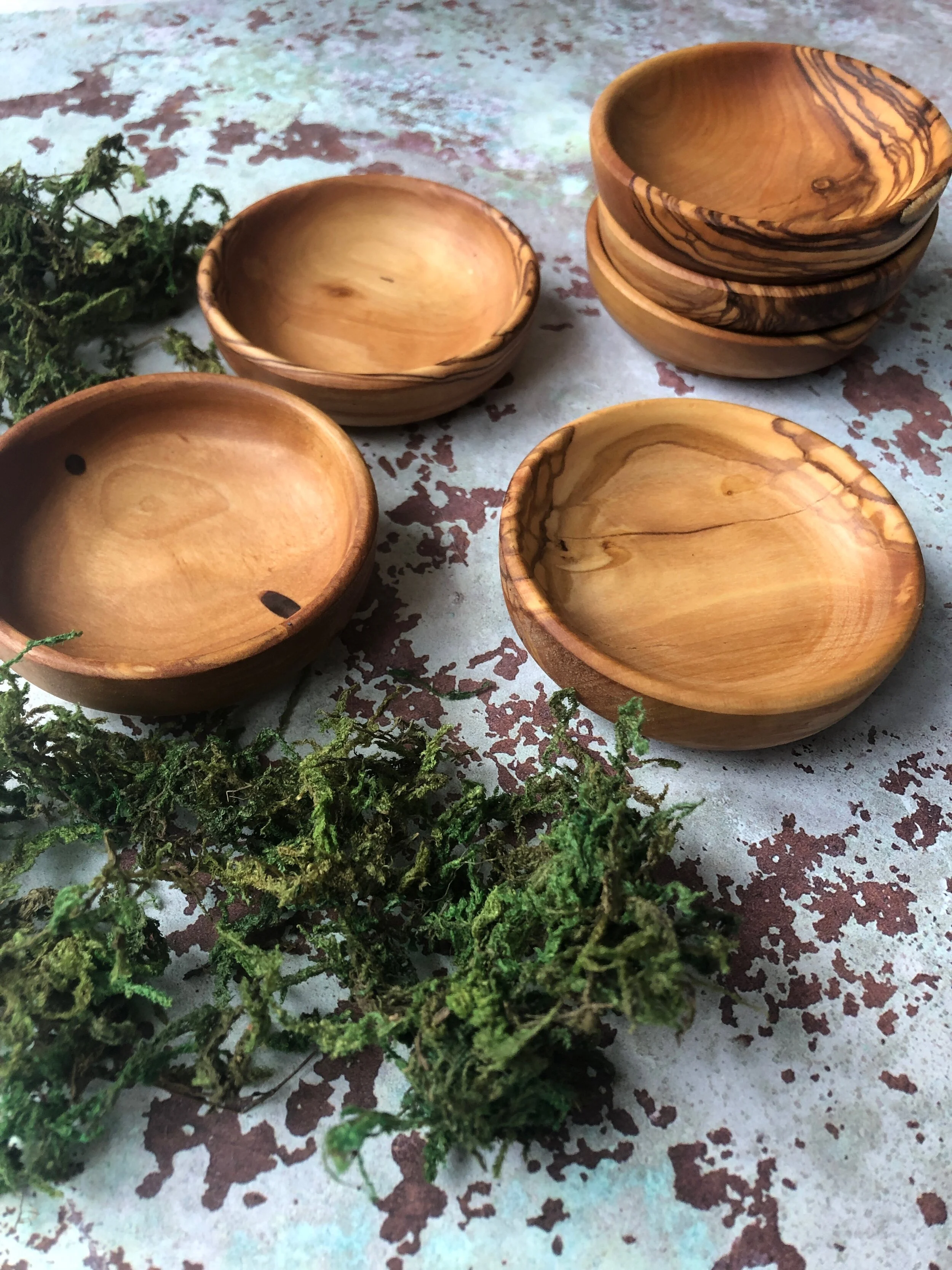 Olive Wood Mini Bowl Set