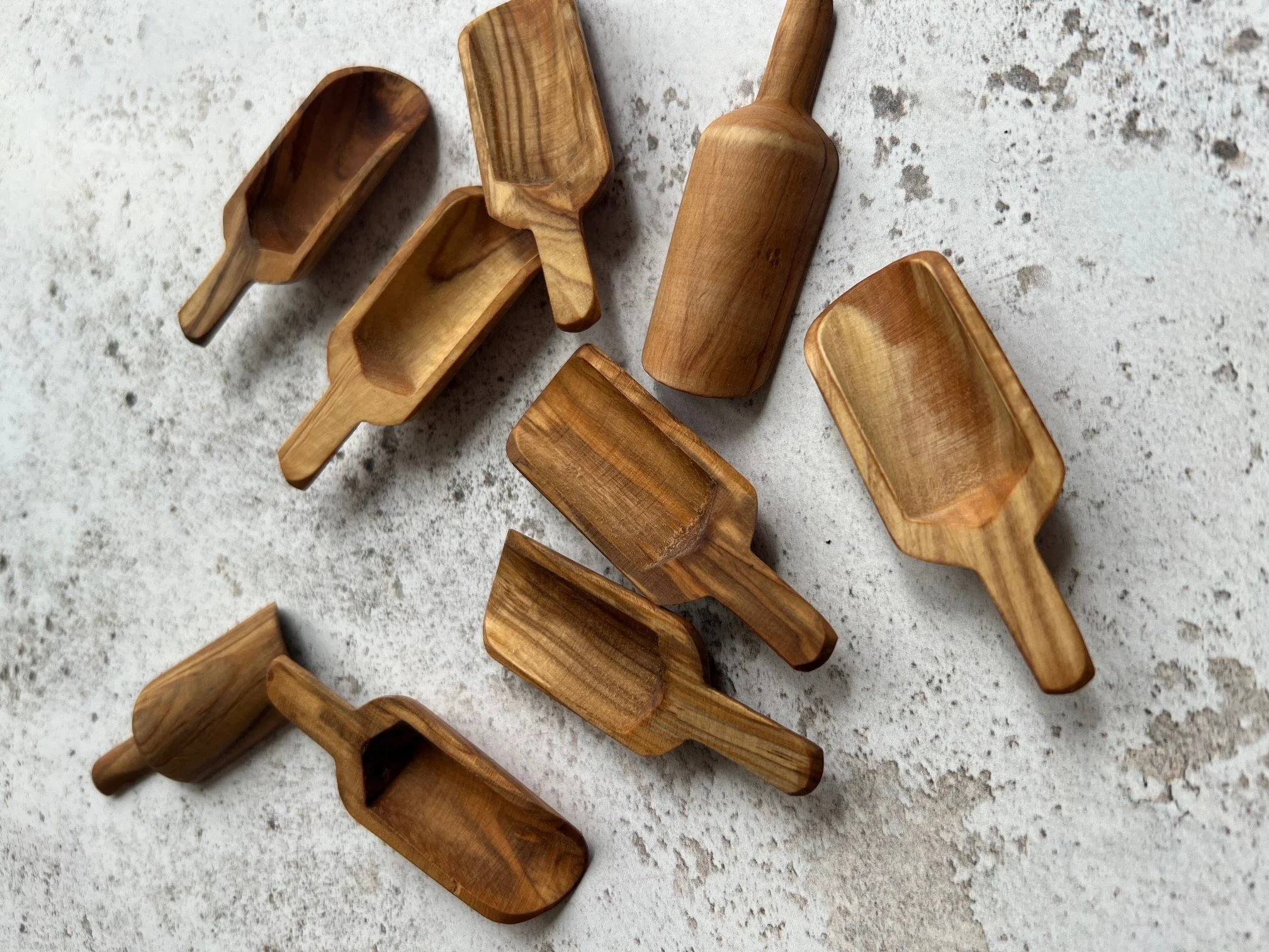 Olive Wood Scoop - Small handle