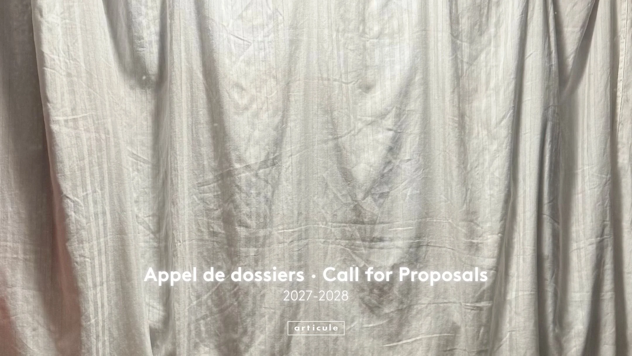 Appel de dossiers — 2027-2028