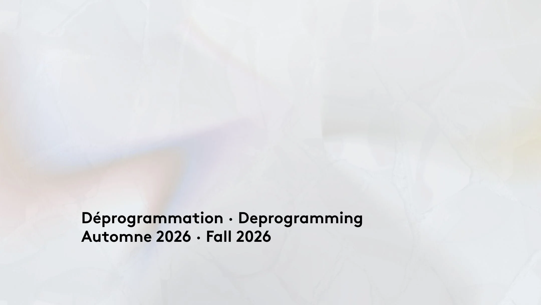 Fall Deprogramming 2026