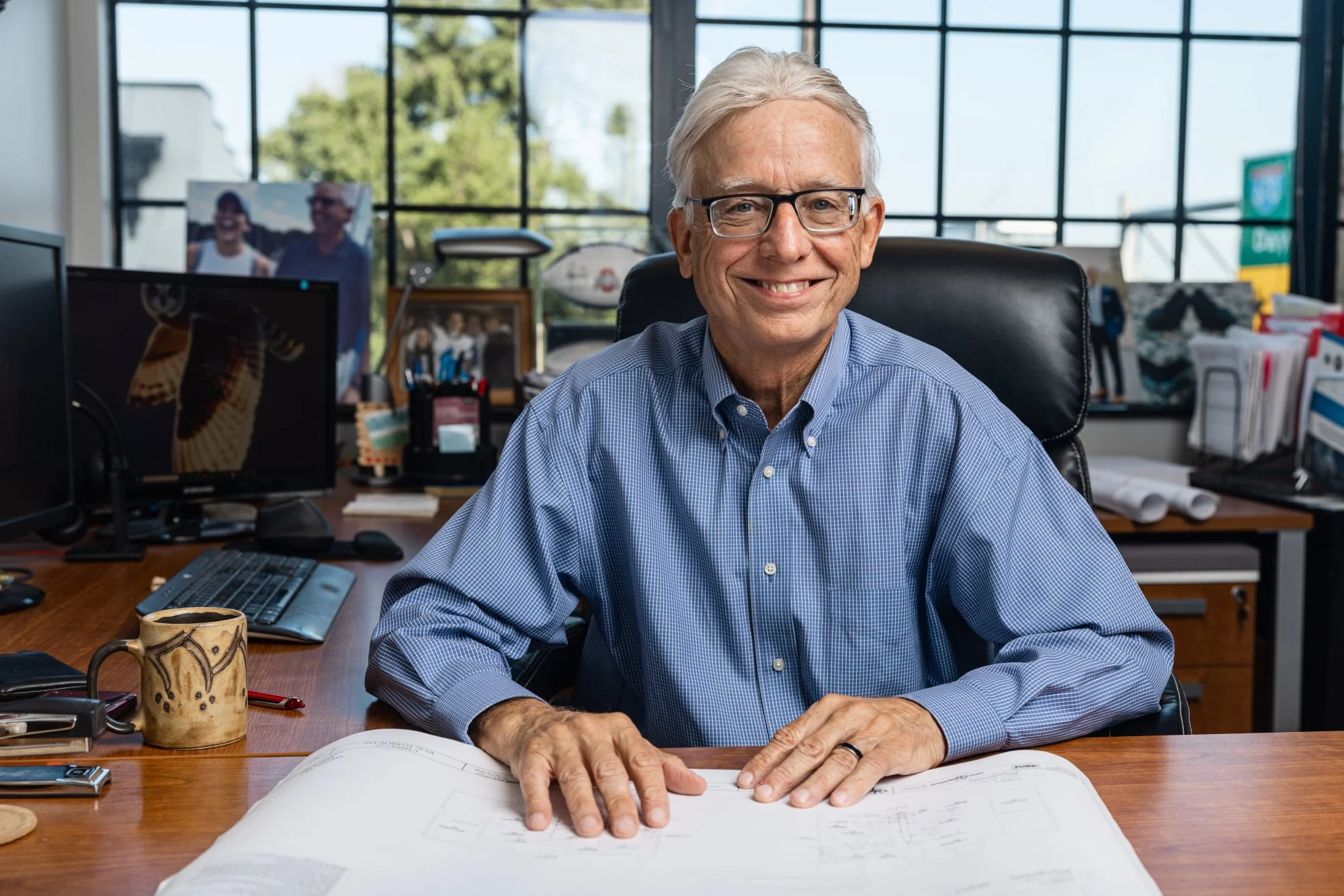 Greg Topp working at his desk