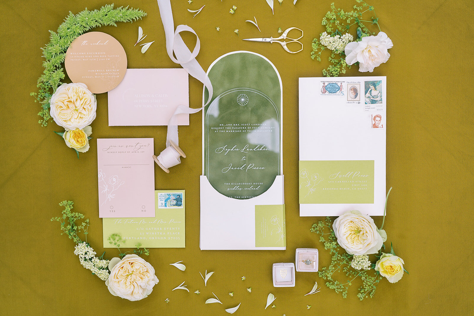 Wedding stationery flatlay by GATHER Events Irish wedding planner