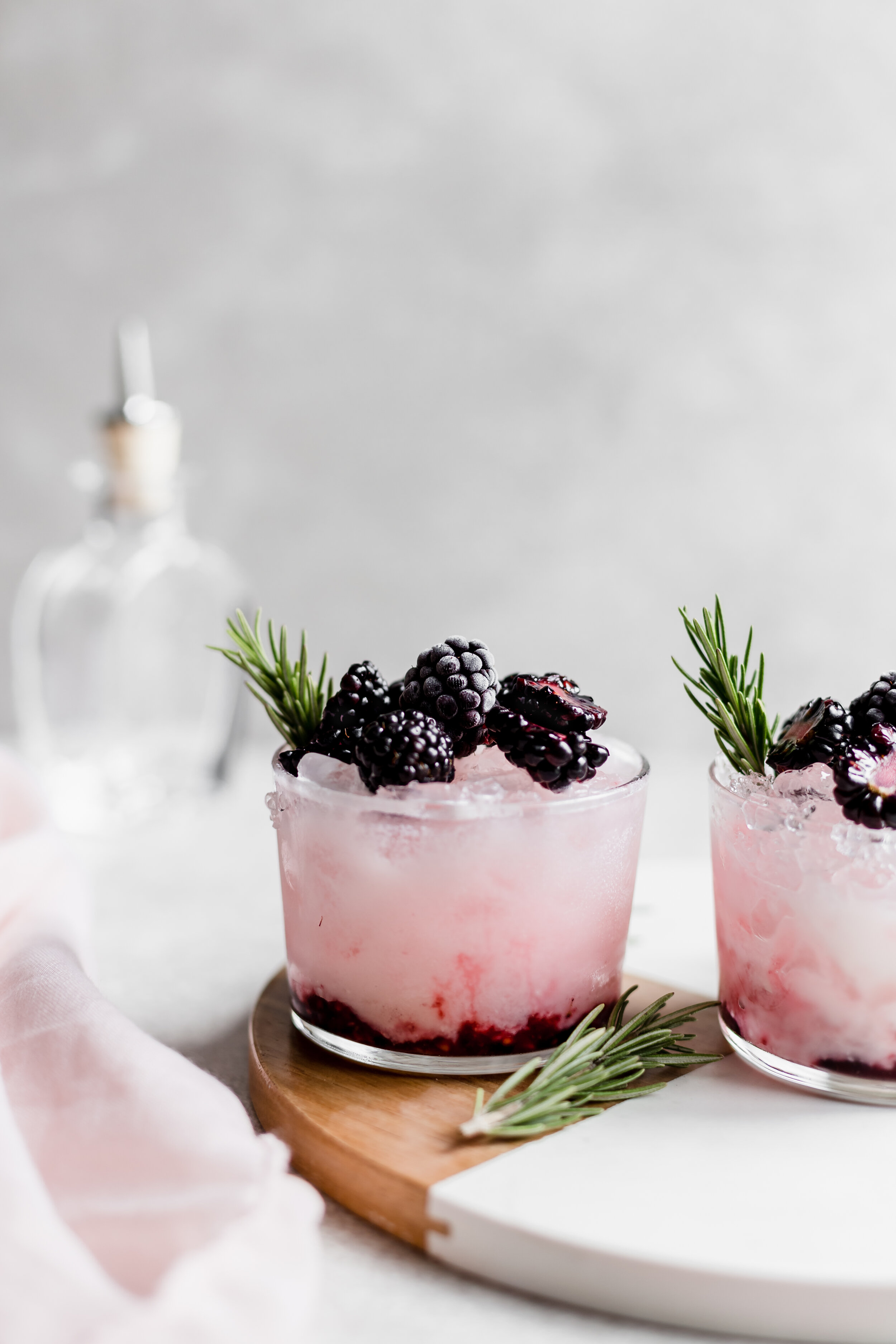 Coconut Rosewater Blackberry Smash Cocktail