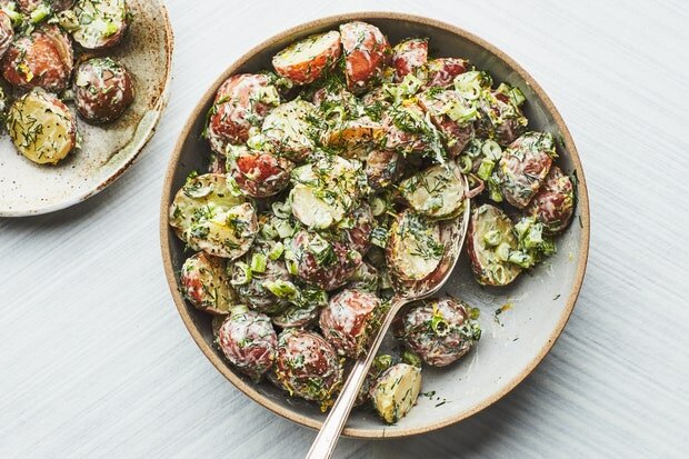 Creamy Potato Salad with Lemon and Herbs