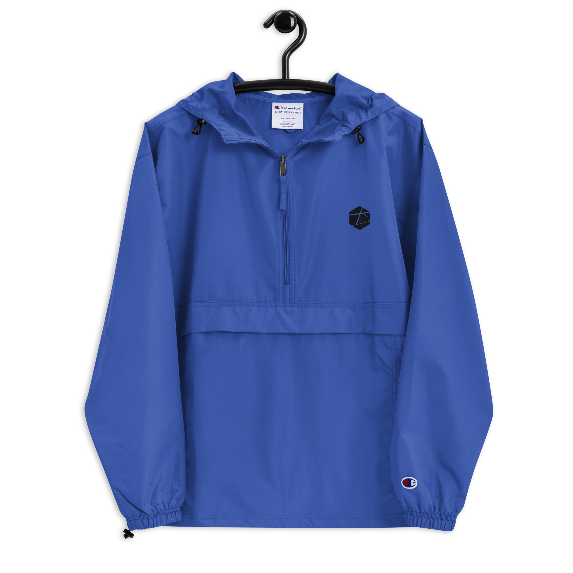 embroidered-champion-packable-jacket-royal-blue-front-6965a3666d5b7.png