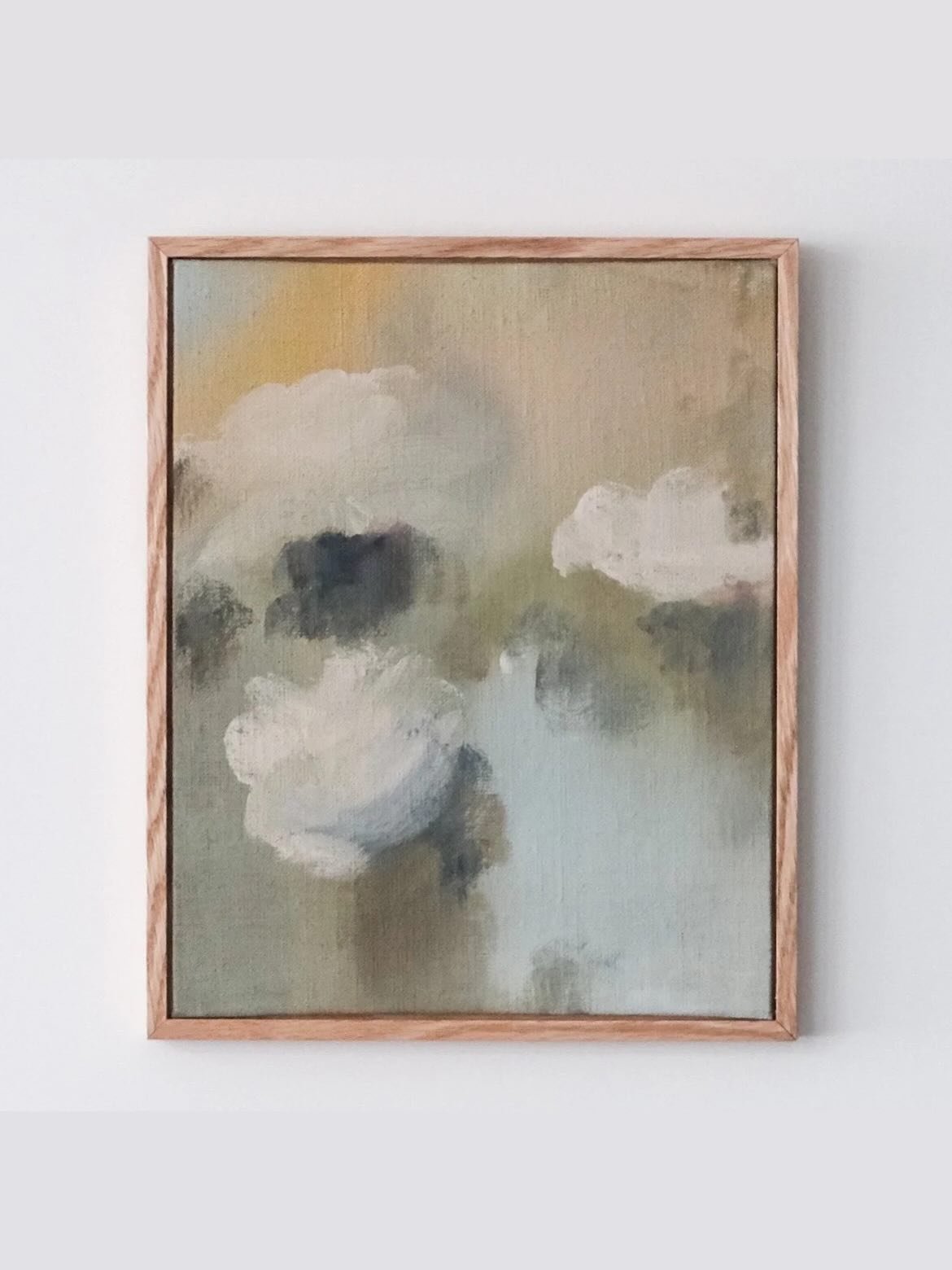 &lsquo;Almost&rsquo; 
Acrylic on linen board
Framed in an oak tray frame
22x27x2cm
@milieu.studios