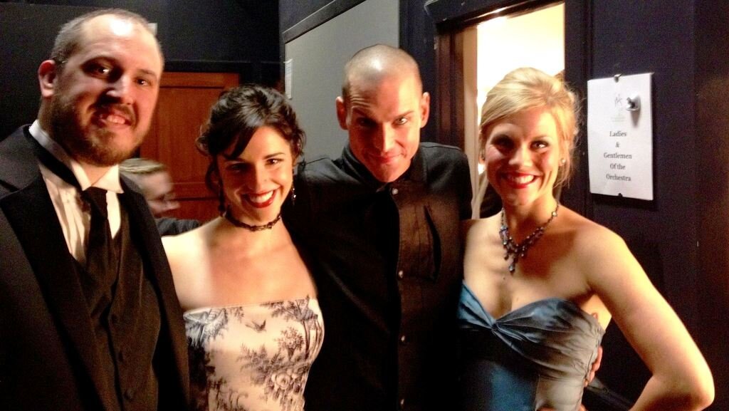  with Mia Gentile, Tony Vincent, and Jessica Blaire Cates after the New Years Eve concert   La Vie Boheme   with the Winston-Salem Symphony 