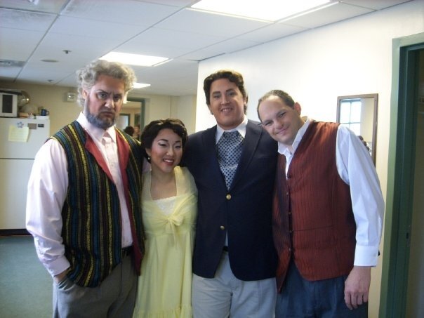  with John Burton, Yungee Rhie, and Sasha Handelman after our performance of   Il Barbiere di Siviglia   at Opera North (NH) 