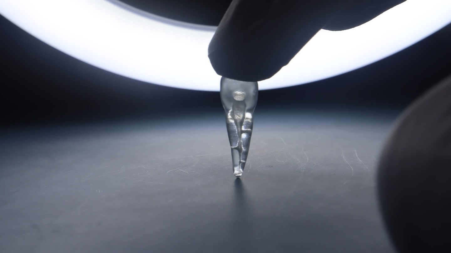 Custom central upper incisor with lateral canals with certain distances between each canals. 

#rootcanal #incisor #dental