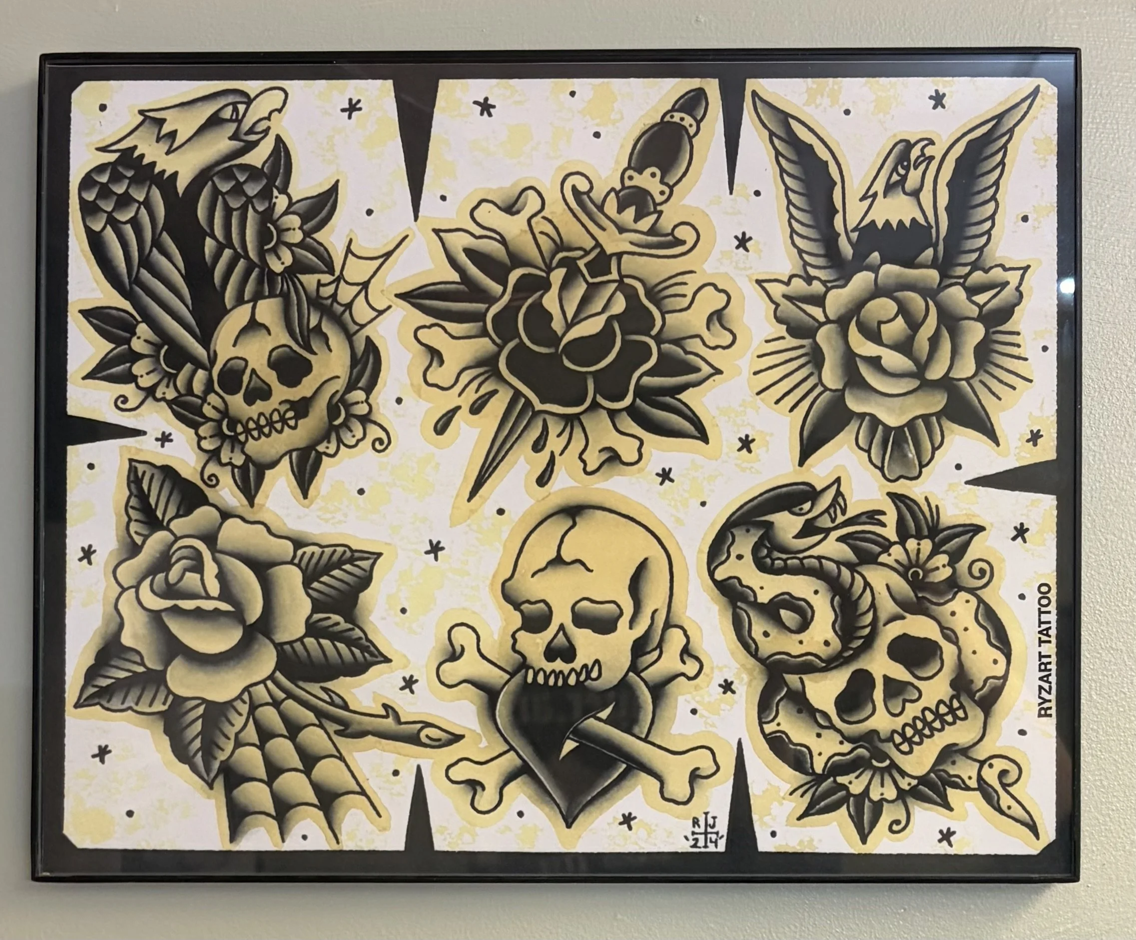 Skulls and Roses Flash Sheet Print