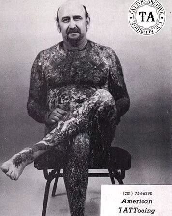 On This Day In Tattoo History: Tattoo Stiggy (Walter Stiglitz) was born in 1958.

After a heart attack in 1978, he was no longer able to paint houses and became the person with the Guinness record of most tattooed person. Stiggy came from a line of t