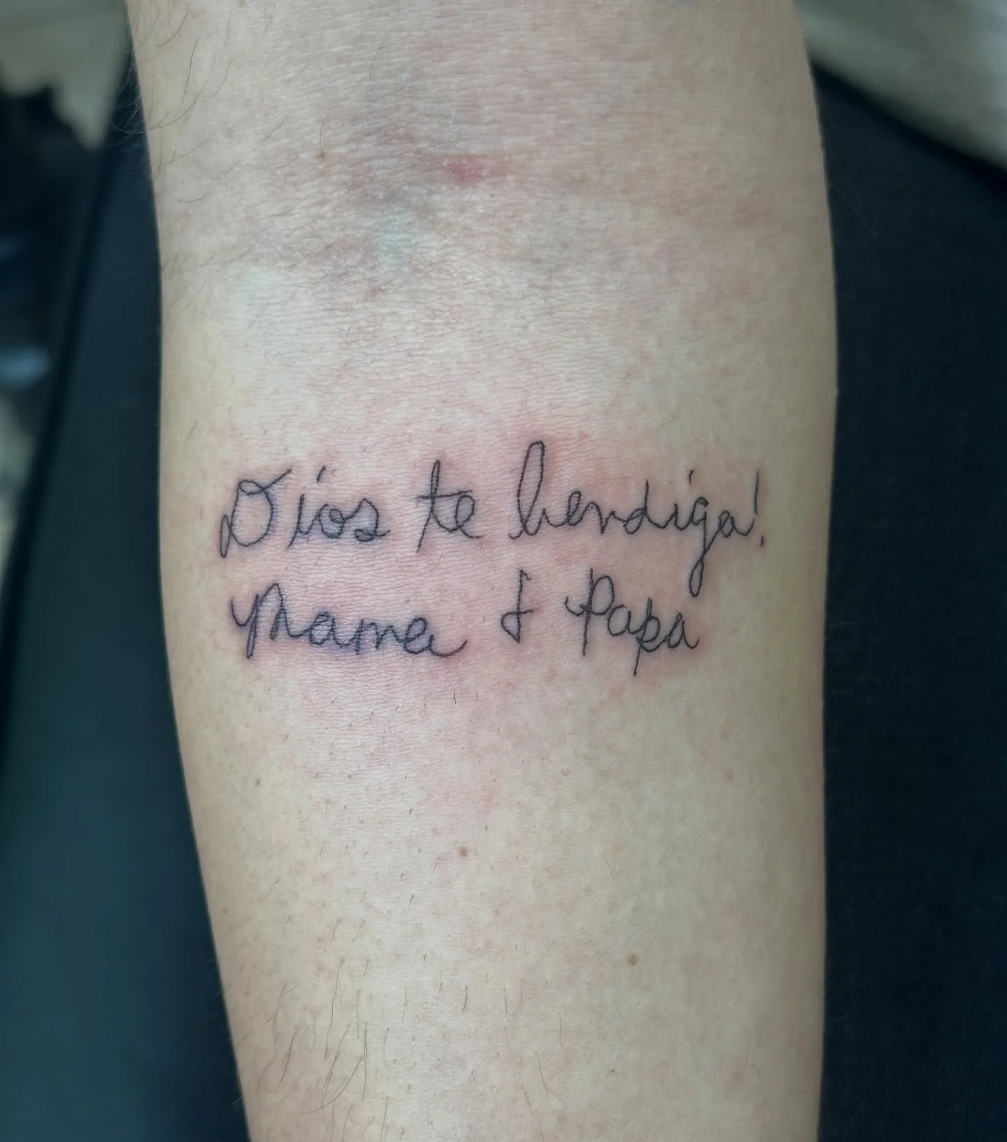Super cute handwriting tattoo done by Caroline! Fill out the form in our bio to book your next piece with her, big or small!

#handwriting #handwritingtattoo #finelinetattoo #njtattooshop #njtattooartist