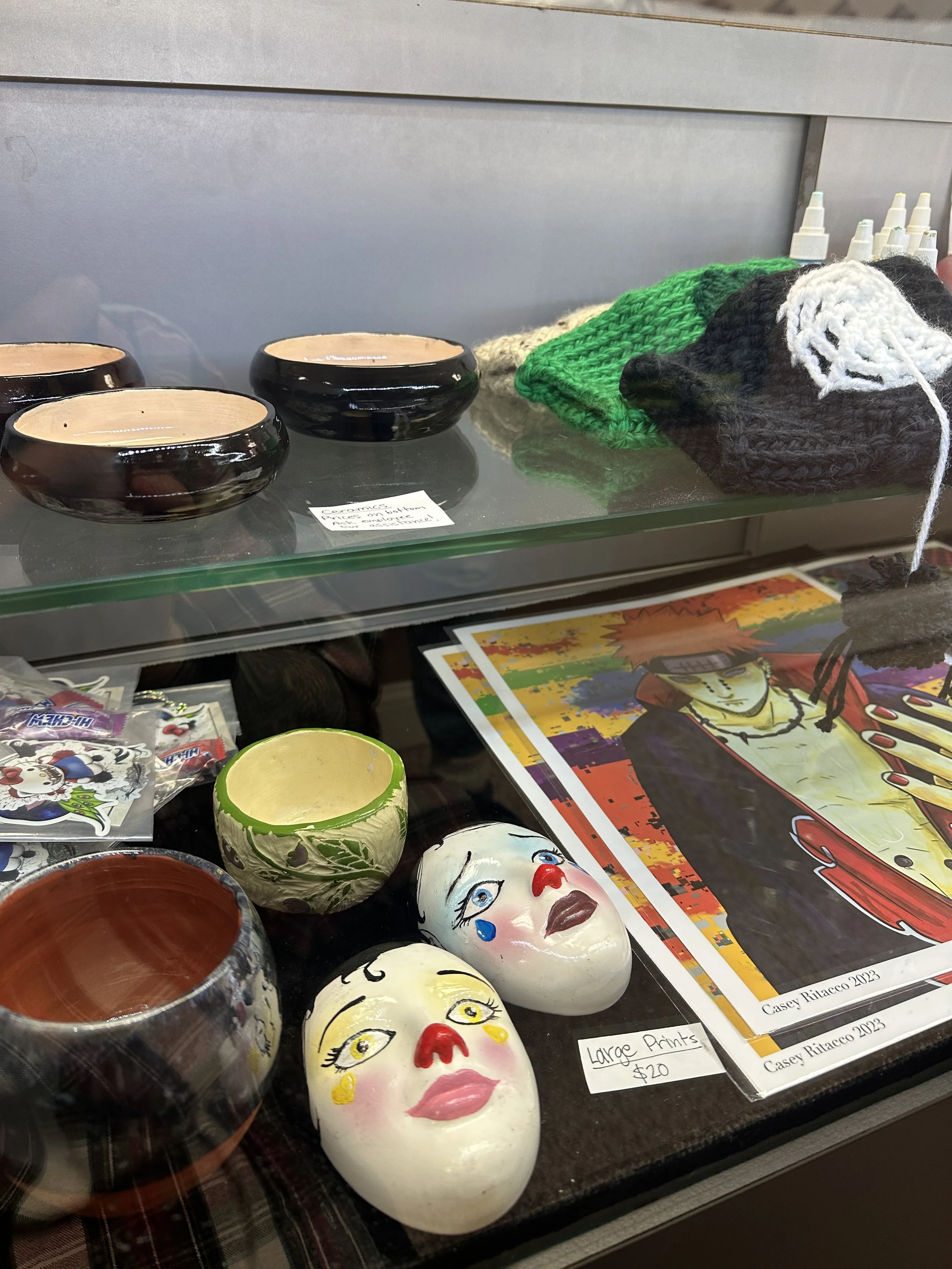  Most recently, we added an online store to the website. We are selling art created by our artists in the form of hand painted clothes/accessories, ceramics, prints and other painted media. We are also selling Radiant Energy merch – clothing, accesso