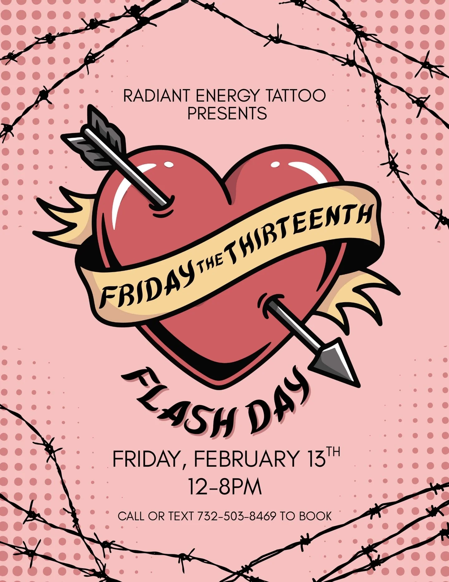 February 13 is FRIDAY THE THIRTEENTH!!! We&rsquo;re doing $50 tattoos from 12-8 so keep an eye out for our flash drop soon 😏 call or text 732-503-8469 to book now! 

#fridaythe13th #fridaythe13thtattoo #flashday #flashtattoo #njtattooshop