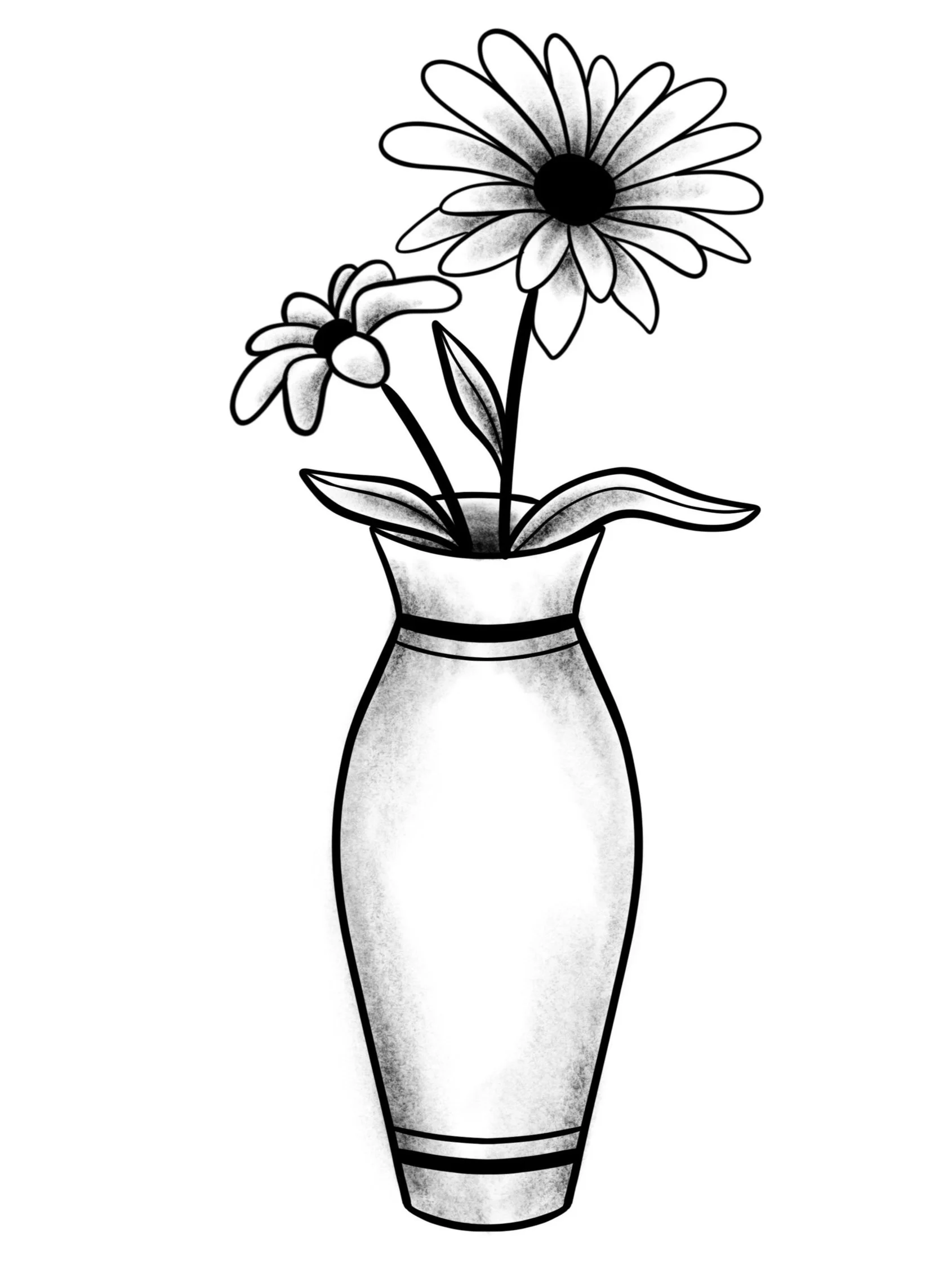 Vase of Flowers-Fine Line