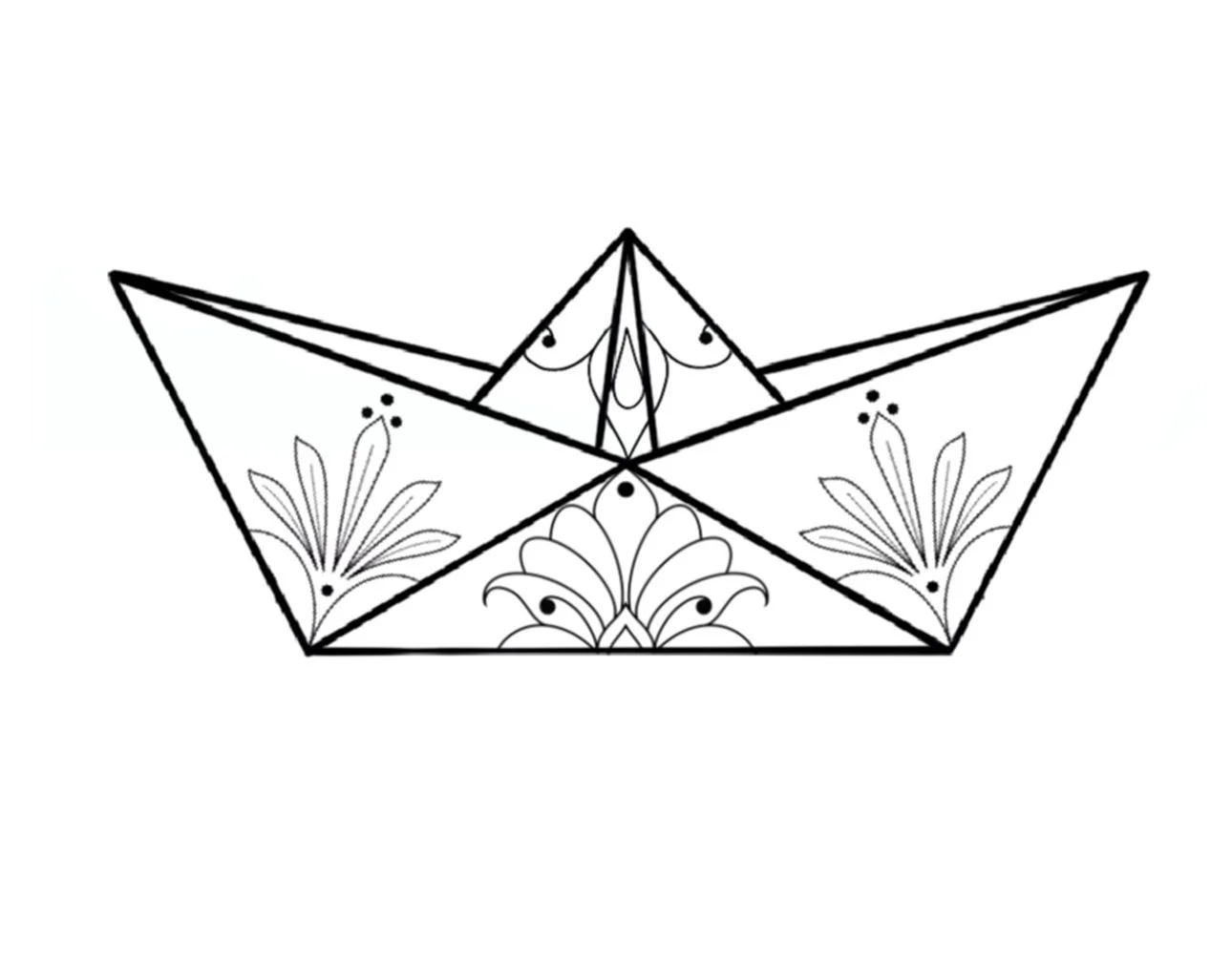 Origami Boat-Fine Line