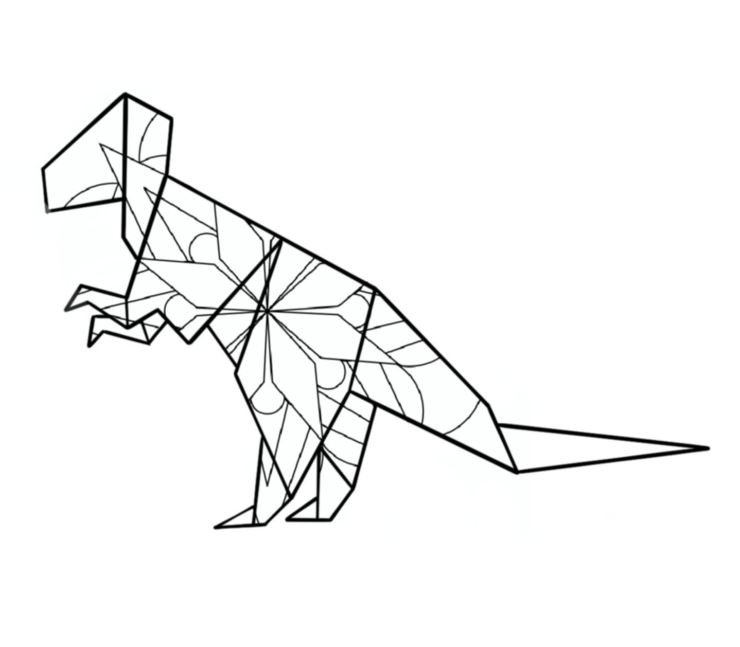 Origami T-Rex-Fine Line