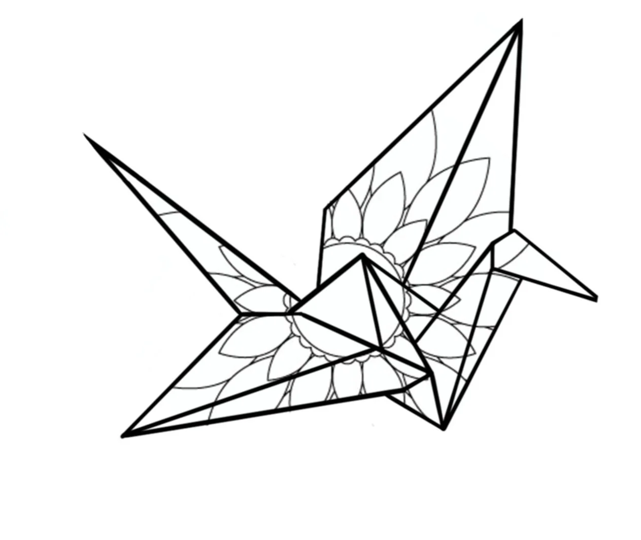 Origami Crane-Fine Line