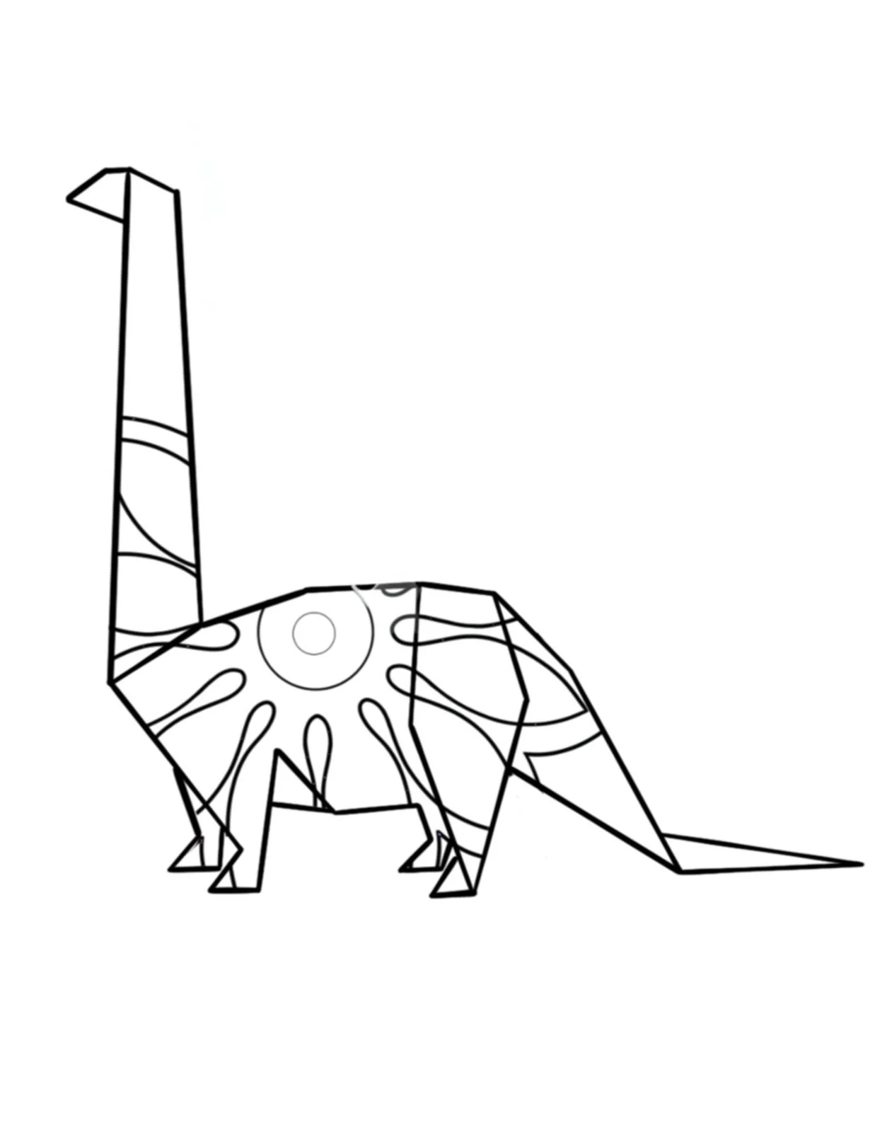 Origami Brachiosaurus-Fine Line
