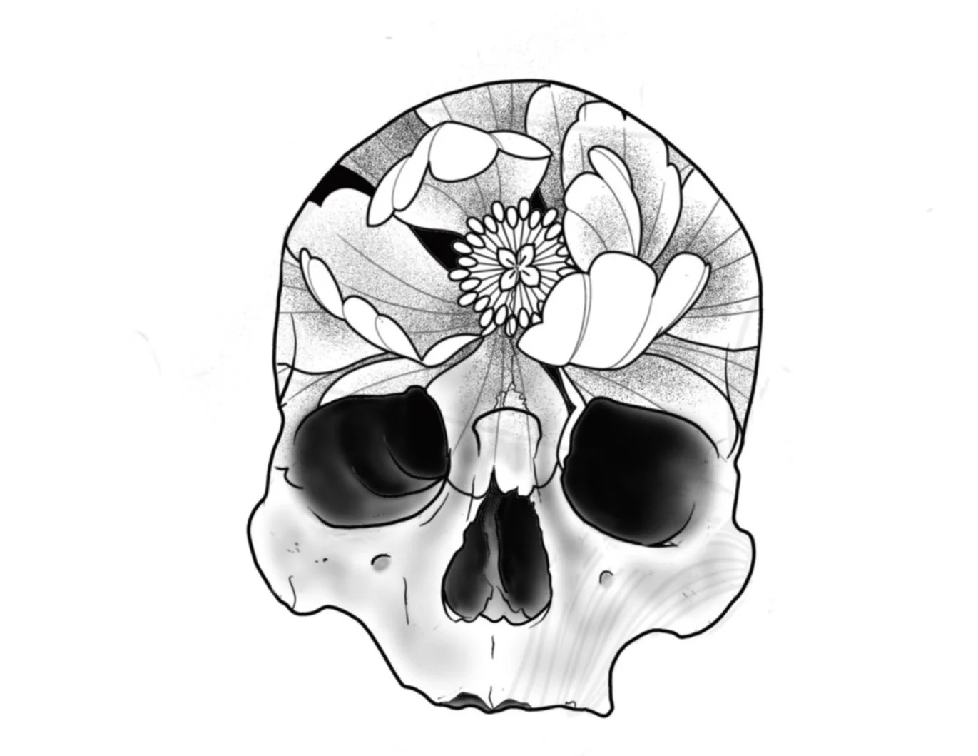 Front Skull-Flower Skulls-3.5"-$250