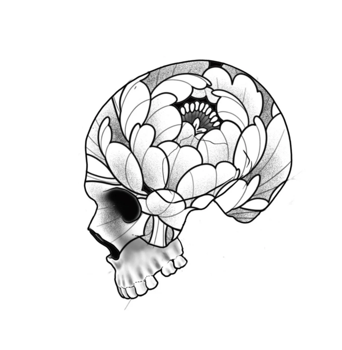R Side Skull-Flower Skulls-3.5-$250